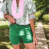 Kelly Green High Waist Tummy Control Shorts