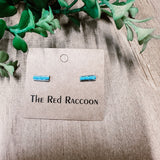 Turquoise + SS Bar Stud Earring