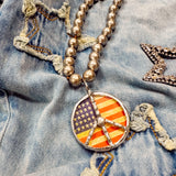 American Peace Round Soldered Necklace