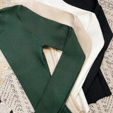Rib Knit Crew Neck Pullover
