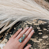 OOAK | Double Cable Coral Green Turq Ring