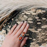 OOAK | Double Cable Coral Green Turq Ring