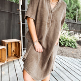 Ash Mineral Wash Cotton Gauze Dress