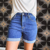 Solid Dark High Rise Shorts