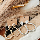 SILVER ROPE POST AND HOOP CLIP ON EARRINGS