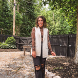 Cream Woven Blazer Vest
