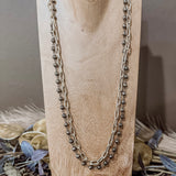 Long Double Glitz Brushed Olive Necklace