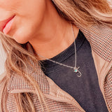Rope Letter Necklace with Turq Charm