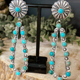 Turquoise Concho Post Teardrop Earring
