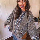 Grandma's Closet Mocha Patch & Sew Pullover