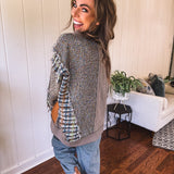 Grandma's Closet Mocha Patch & Sew Pullover