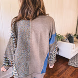 Grandma's Closet Mocha Patch & Sew Pullover