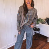 Grandma's Closet Mocha Patch & Sew Pullover