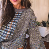 Grandma's Closet Mocha Patch & Sew Pullover