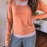 Double Up Washed Floral Mesh + Long Sleeve