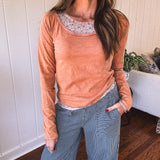 Double Up Washed Floral Mesh + Long Sleeve