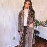 Brown Mineral Wash Paint Splatter Starburst Jacket