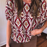 Crimson Ikat Blouse