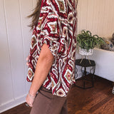 Crimson Ikat Blouse