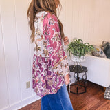 Mauve Wandering Woman Velvet Peplum Blouse