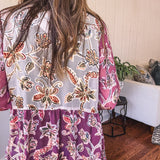 Mauve Wandering Woman Velvet Peplum Blouse