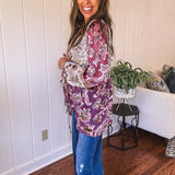 Mauve Wandering Woman Velvet Peplum Blouse
