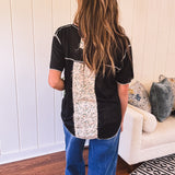 Easy Breezy Pocket Contrast V Neck Tee
