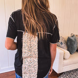 Easy Breezy Pocket Contrast V Neck Tee