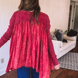 Brick Washed Long Sleeve Tunic Top