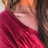 Brick Washed Long Sleeve Tunic Top