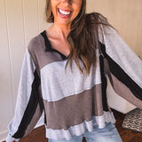 Charcoal Colorblock Thermal Mix Long Sleeve