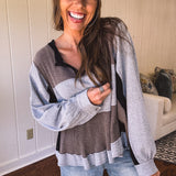 Charcoal Colorblock Thermal Mix Long Sleeve