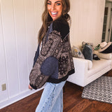 Black Paisley Jacquard Mix Shacket