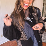 Black Paisley Jacquard Mix Shacket