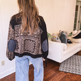 Black Paisley Jacquard Mix Shacket
