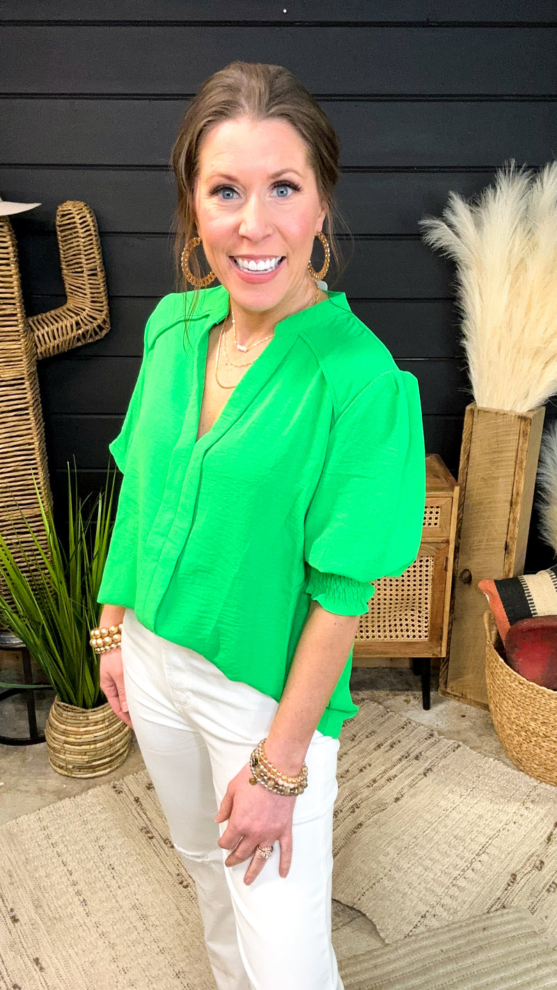 green smock top
