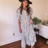 Cream Whimsical Leo Midi Button Front Dress