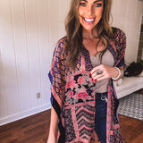 Crushing On You Navy Velvet Patchwork Duster