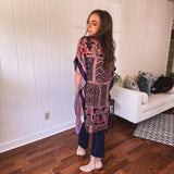 Crushing On You Navy Velvet Patchwork Duster