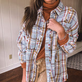 Bloom Dust Blue Plaid Shacket