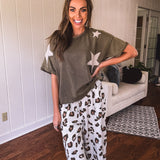 Olive Star Patch Mineral Wash Tee