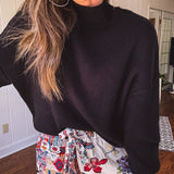 Mock Neck Rib Sweater
