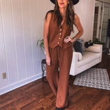 Toffee Texture Knit Vest