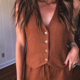 Toffee Texture Knit Vest