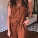 Toffee Texture Knit Vest