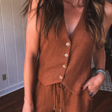 Toffee Texture Knit Vest