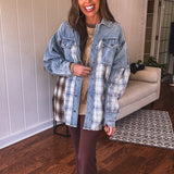 Let Mix it Up Plaid Denim Shacket
