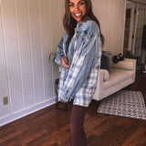 Let Mix it Up Plaid Denim Shacket