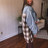Let Mix it Up Plaid Denim Shacket
