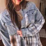 Let Mix it Up Plaid Denim Shacket